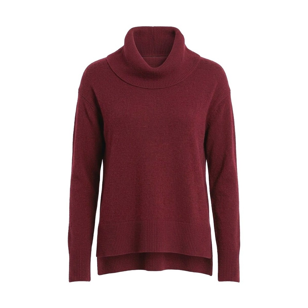 Banana Republic Womens XSP Burgundy Dark Academia Cowl Neck Minimalist Sweater